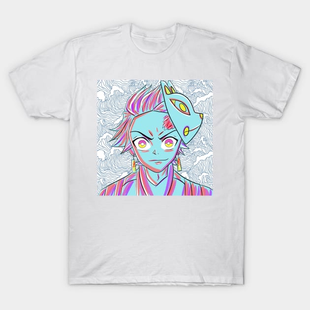 tanjiro kamado the fire hashira in kimetsu no yaiba T-Shirt by jorge_lebeau